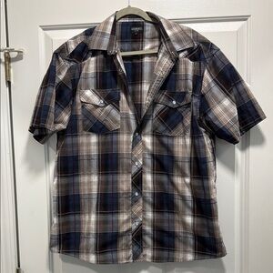 Gibson Plaid Button-Down Shirt - Brown and Blue